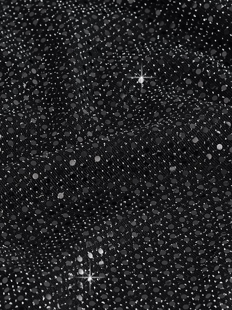 Black One Shoulder Sequin Top - Image 6 of 6