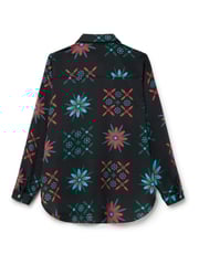 Another Sunday Long Sleeved Satin Oversized Shirt In Multi Print - Image 8 of 9