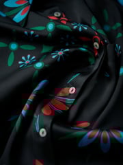 Another Sunday Long Sleeved Satin Oversized Shirt In Multi Print - Image 9 of 9