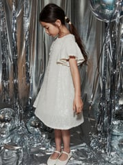 Cream Sequin Dress (3-16yrs) - Image 3 of 8