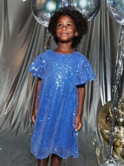 Cobalt Blue Sequin Dress (3-16yrs) - Image 1 of 8