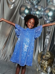 Cobalt Blue Sequin Dress (3-16yrs) - Image 2 of 8