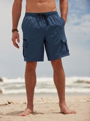 Navy Blue Utility Swim Shorts - Image 3 of 12