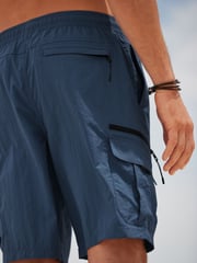 Navy Blue Utility Swim Shorts - Image 6 of 12