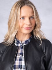 Lakeland Leather Black Crosby Collarless Leather Jacket - Image 3 of 9