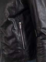 Lakeland Leather Black Crosby Collarless Leather Jacket - Image 5 of 9