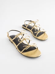 Gold Regular/Wide Fit Forever Comfort ® Bow Slingback Sandals - Image 1 of 4