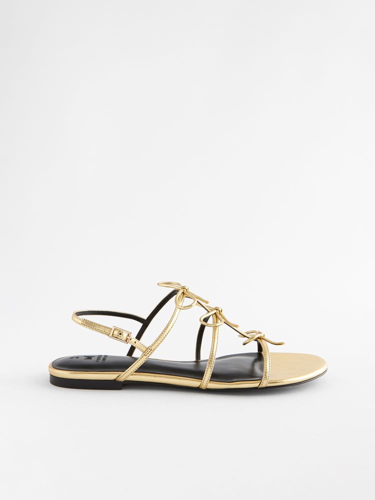 Gold Regular/Wide Fit Forever Comfort ® Bow Slingback Sandals - Image 2 of 4