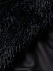 Superdry Long Black Fur Short Faux Fur Coat - Image 6 of 6