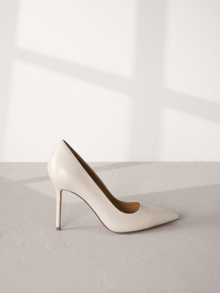 Bone White Forever Comfort Leather Point Toe Court Shoes - Image 1 of 5