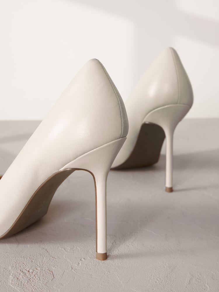 Bone White Forever Comfort Leather Point Toe Court Shoes - Image 2 of 5