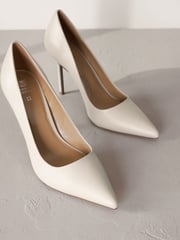 Bone White Forever Comfort Leather Point Toe Court Shoes - Image 3 of 5