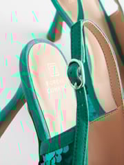 Aqua Blue Forever Comfort® Sequin Point Toe Slingback Heels - Image 5 of 5