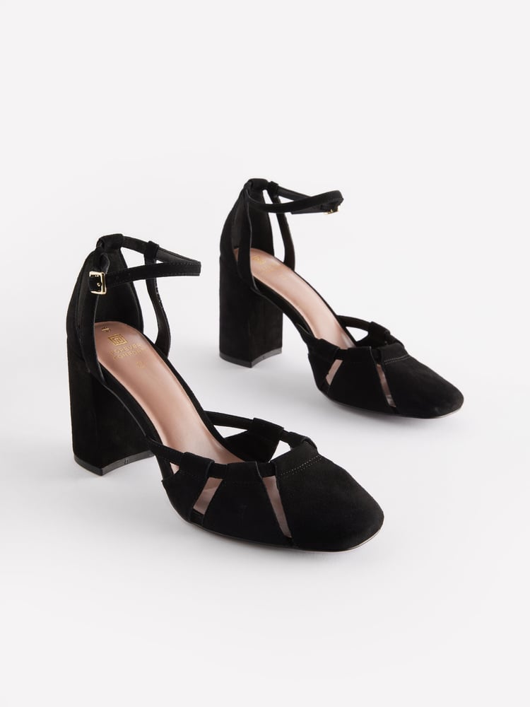 Black Forever Comfort® Cut-Out Block Heel Shoes - Image 1 of 5