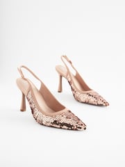Rose Pink Forever Comfort® Sequin Point Toe Slingback Heels - Image 4 of 8