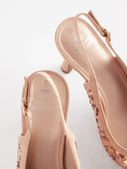 Rose Pink Forever Comfort® Sequin Point Toe Slingback Heels - Image 7 of 8