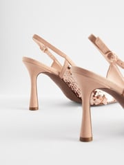 Rose Pink Forever Comfort® Sequin Point Toe Slingback Heels - Image 8 of 8