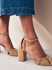 Brown Forever Comfort® Cut-Out Block Heel Shoes - Image 2 of 7