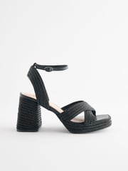 Black Jute Forever Comfort® Flare Platform Sandals - Image 2 of 5