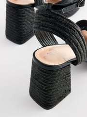 Black Jute Forever Comfort® Flare Platform Sandals - Image 4 of 5