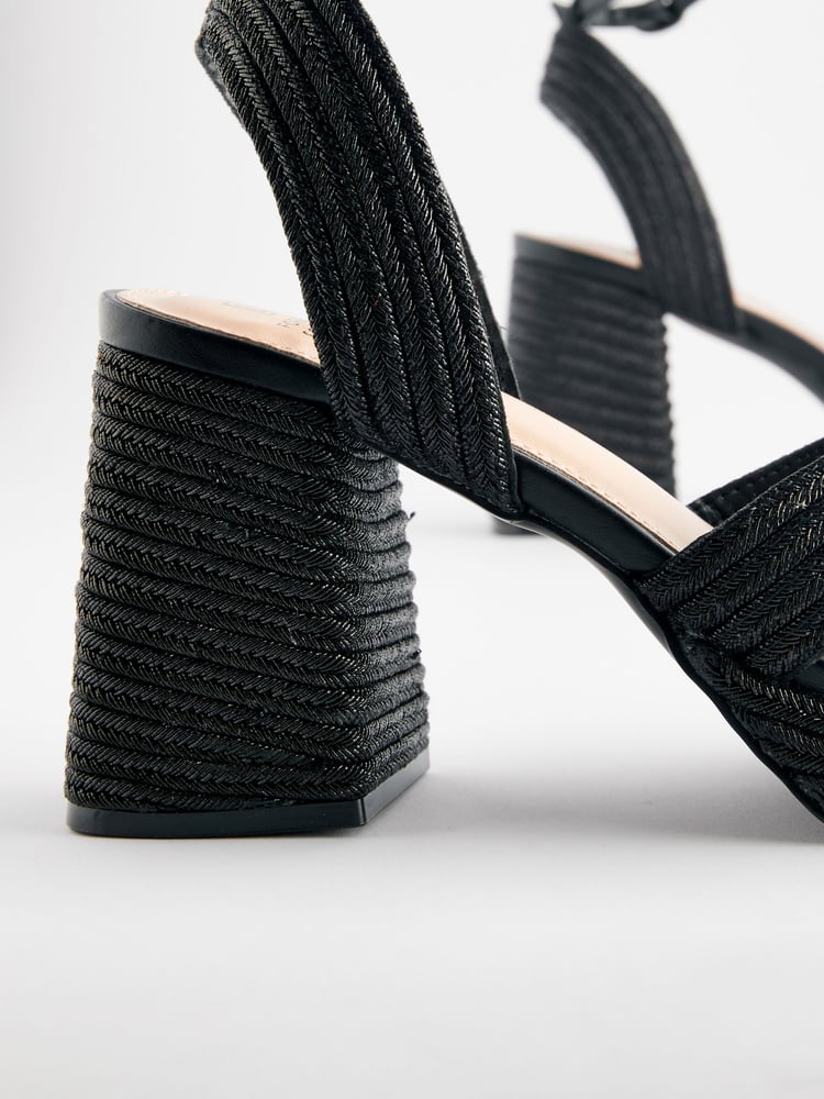 Black Jute Forever Comfort® Flare Platform Sandals - Image 5 of 5