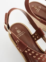 Tan Brown Forever Comfort® Eyelet Detail Wedges - Image 8 of 8