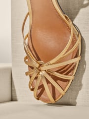 Gold Premium Leather Cage Heeled Sandals - Image 5 of 10