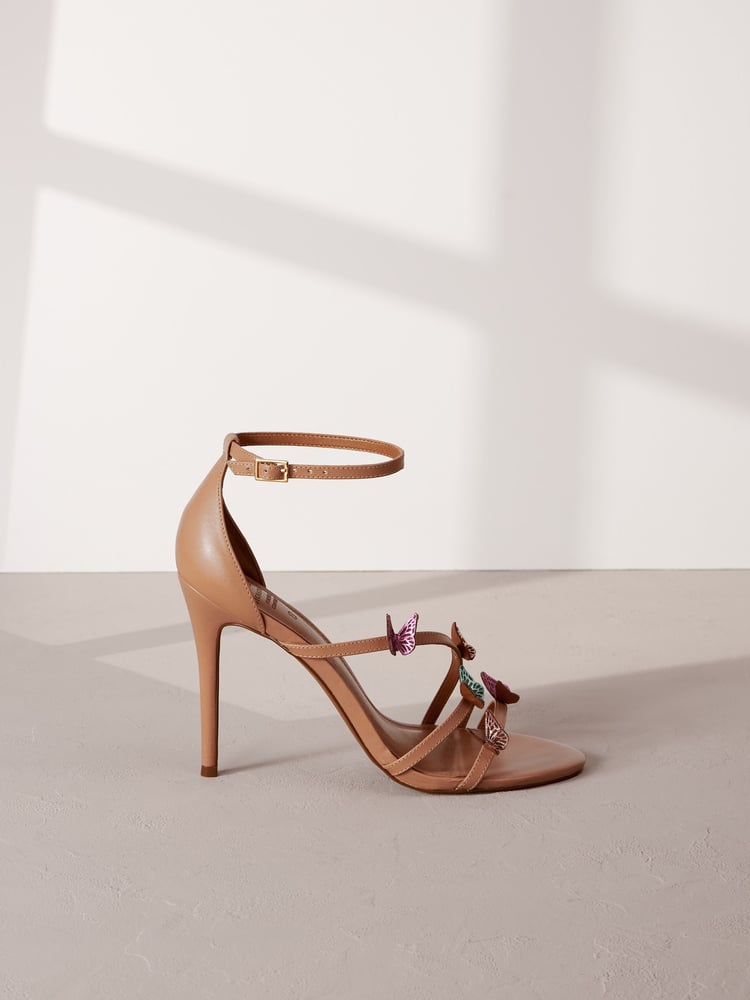 Camel Signature Leather Butterfly High Heel Sandals - Image 2 of 6