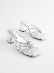 Silver Forever Comfort Jewel Knot Mules - Image 1 of 6