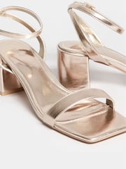Long Tall Sally Gold 2 Part Block Heels - Image 4 of 5