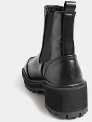 Long Tall Sally Black Chunky Chelsea Croc Effect Boots - Image 3 of 3