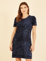 Mela Blue Sequin Dresses - Image 1 of 5