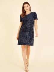 Mela Blue Sequin Dresses - Image 4 of 5