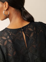 Black Lace Long Sleeve Blouse - Image 5 of 7