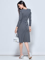 Jolie Moi Black Long Sleeve Jersey Midi Dress - Image 2 of 5