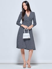 Jolie Moi Black Long Sleeve Jersey Midi Dress - Image 4 of 5