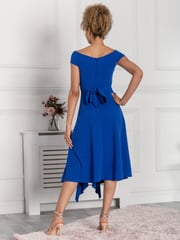 Jolie Moi Cobalt Blue Desiree Frill Fit & Flare Dress - Image 2 of 5