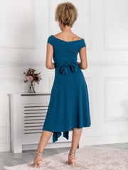 Jolie Moi Teal Blue Desiree Frill Fit & Flare Dress - Image 2 of 5