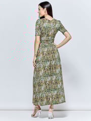 Jolie Moi Green Saniya Print Jersey Maxi Dress - Image 2 of 5
