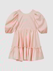 Reiss Pink Toby 4-9 yrs Puff Sleeve Ruffle Mini Dress - Image 2 of 7