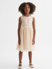 Reiss Pink Maxine 9-14 yrs Sequin Tulle Dress - Image 3 of 7
