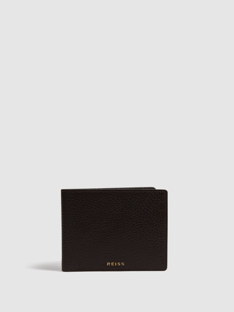 Reiss Chocolate Cabot Leather Wallet - Image 1 of 4
