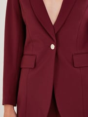 Monsoon Red Paige Single-Breasted Ponte Blazer - Image 3 of 3