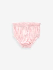 Pink 100% Cotton Baby Knickers 3 Pack (0mths-2yrs) - Image 3 of 5