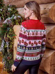 Threadbare Red Curve Curve Crew Neck Christmas Jumper - Image 2 of 6