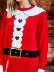 Threadbare Red Christmas Jumper Dress - Image 4 of 5