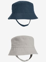 Navy Blue Baby Bucket Hats 2 Pack (0mths-2yrs) - Image 1 of 5