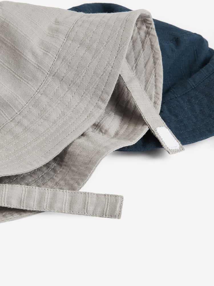 Navy Blue Baby Bucket Hats 2 Pack (0mths-2yrs) - Image 2 of 5