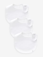 White Baby Regular Bibs 3 Pack - Image 1 of 2
