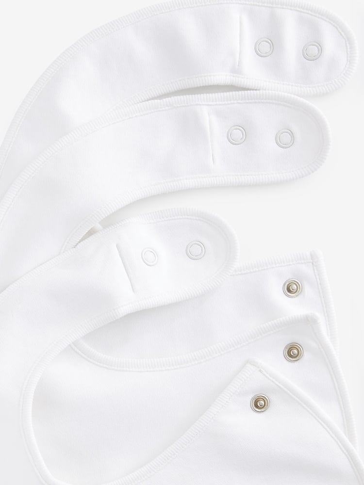 White Baby Regular Bibs 3 Pack - Image 2 of 2